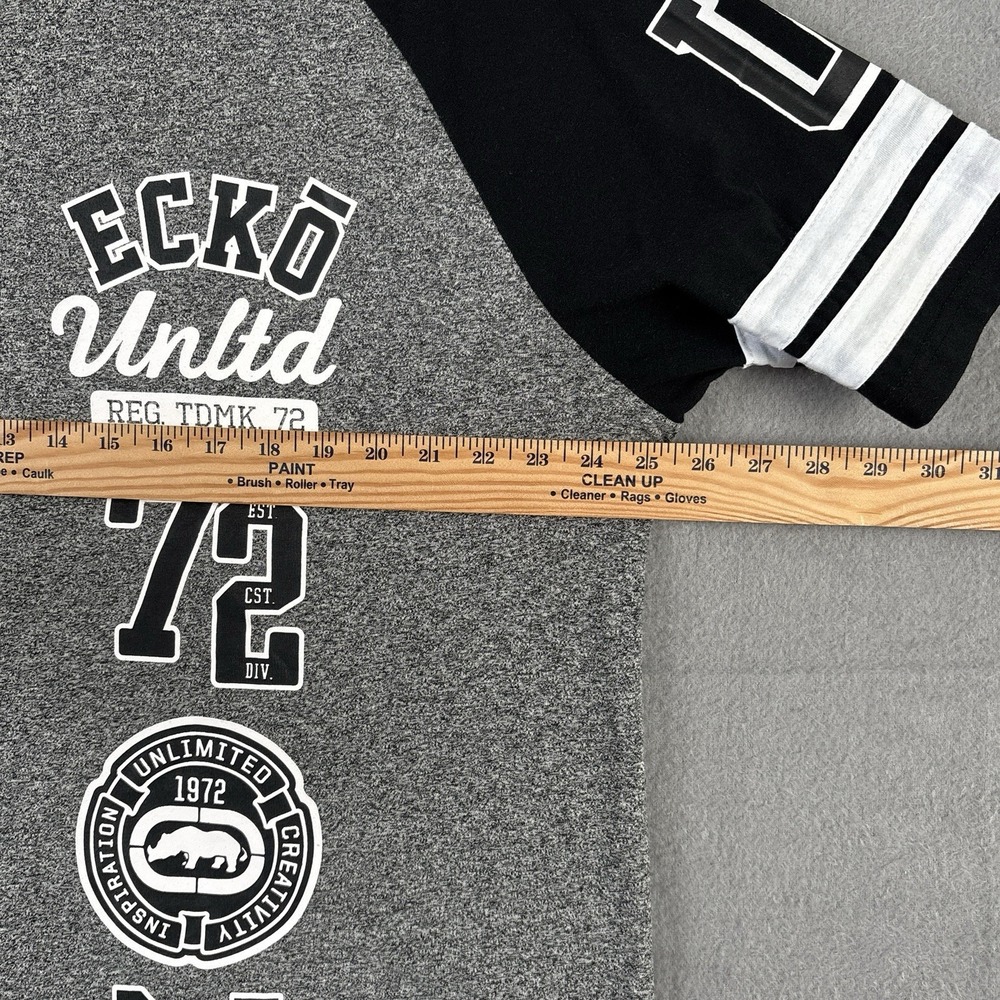 Ecko Unltd T-Shirt Men L Gray Black Graphic Tee Logo Streetwear 90s Vibe Y2K - Picture 9 of 10